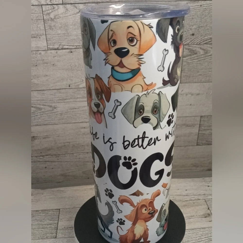 Life is better with dogs 20oz. Tumblers - Picture 1 of 2